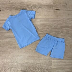 Bubble Baby Blue Short Pajama Set